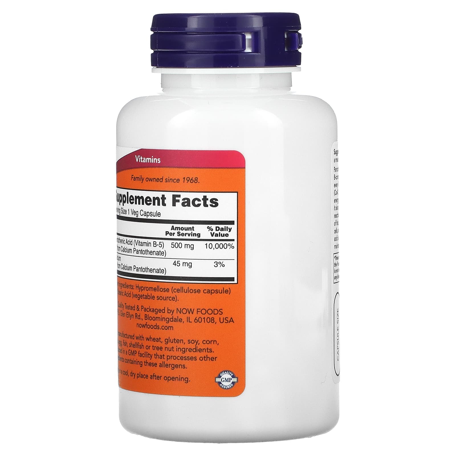 NOW Foods NOW Pantothenic Acid 500mg